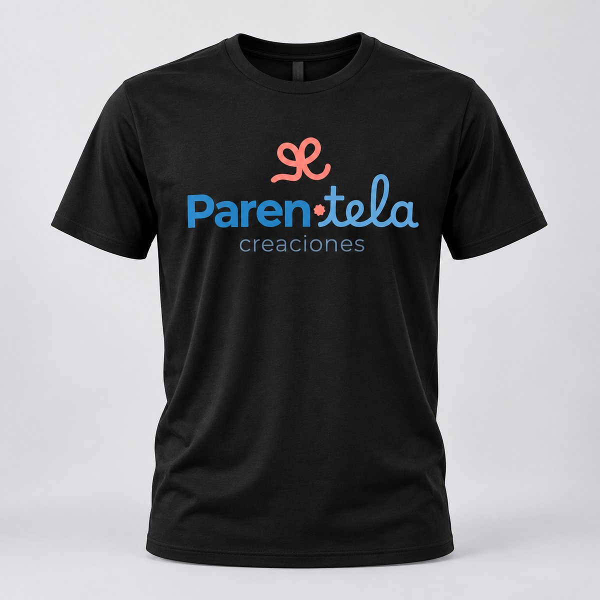 Camiseta de viscosa personalizada negra, vista frontal